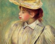 皮埃尔 奥古斯特 雷诺阿 : Young Woman in a Straw Hat